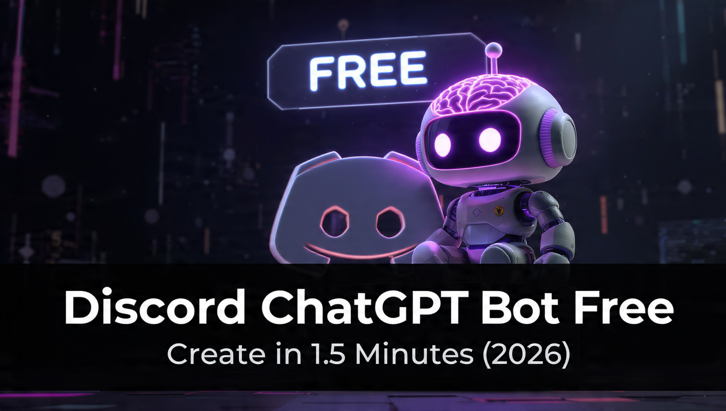 discord chatgpt bot free featured image 2026 with ai robot discord logo
