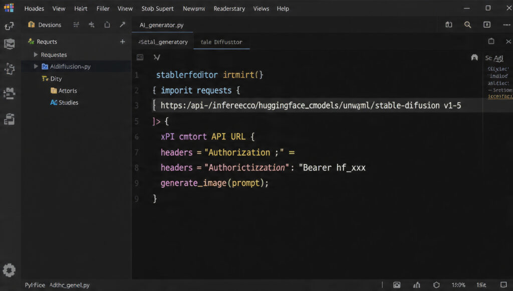 python ai image generator code example free ai image generator python output
